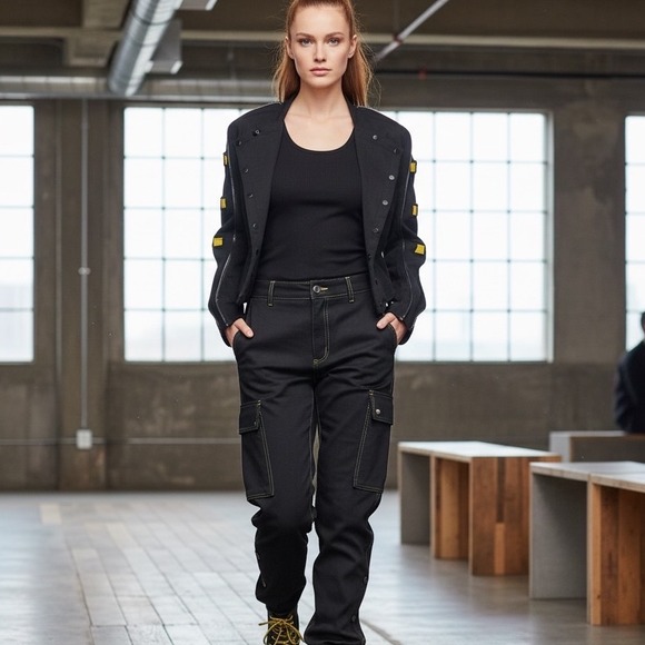 VTG Jimmy Gamba Avant-Garde Black Wool Military Jacket | Made in USA | Size 4 XS - Picture 16 of 16